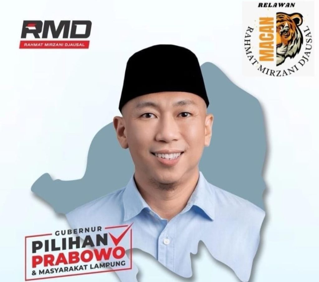 instruksi.co.id, Lampuung Utara - Rahmad Mirzani Djausal. (RMD) Merupakan ketua DPD Gerindra Lampung. Merupakan Anggota DPRD. Provinsi Lampung Periode 2019 - 2024.Rahmad Mirzani Djausal. Biyasa dikenal dengan nama sapaannya ( Mirza ) yang di singkat yaitu "RMD" Tidak lain merupakan anak dari Bapak, Faisol Djausal. Yang lahir Di Kotabumi, Kabupaten Lampung Utara. Pada tanggal. 18 Maret 1980. Yang kini merupakan Calon pemimpin berjiwa muda yang akan membawa Provinsi Lampung Untuk menjadi lebih baik, terutama pada bidang infrastruktur pembangunan.

Rahmad Mirzani Djausal. Calon Gubernur Lampung Periode ( 2024 - 2029 ) Mari Bersama Kita Membangun Provinsi Lampung Semakin Jaya Dan Terdepan.

"MACAN LAMPUNG"
Muda, Amanah, Cerdas, Agamis, Dan Nasionalis. Disingkat dengan kata MACAN. Dan Calon Gubernur Provinsi Lampung Merupakan :

MUDA :
Calon Pemimpin Provinsi Lampung sangat dibutuhkan sosok pemuda yang tangguh dan energik, mengingat Lampung memiliki potensi yang cukup besar dan luas kaya akan kekayaan alam hasil bumi, Serta berpedoman pada Tradisi Adat Istiadat Dan Budaya serta pengrajin dan pengiat usaha.

AMANAH :
Keberhasilan pembangunan dengan jumlah penduduk/masyarakat dengan keberagamannya dibutuhkan pemimpin yang bijak sana, dan amanah. Mampu menyentuh hati segala elemen dan golongan, tanpa perbedaan, serta siap mengabdi berada tengah kalangan masyarakat, dan menjadi garuda terdepan, Membangun Dan Mensejahterakan, Membawa warna baru untuk perubahan jauh lebih baik dari sebelumnya.

CERDAS :
Potensi wilayah Provinsi Lampung memiliki sumber daya alam dan sumber daya manusia yang cukup luas, Maka sangat dibutuhkan calon pemimpin yang cerdas, tangkas, Dan memiliki wawasan yang luas serta pemikiran ide - ide cemerlang tata dan cara pengelolaan.

AGAMIS :
Pemimpin yang baik adalah pemimpin yang Tegas, Berwibawa, bersifat Jujur dan adil, tauladan Serta disiplin dan bijaksana, Harapan Masyarakat sangat menginginkan seorang pemimpin yang Bersih, amanah, tegas, Serta Bijaksana.

NASIONALIS :
sosok pemimpin yang mampu dan bisa mempertahankan kedaulatan dan menjunjung tinggi Nilai - nilai tradisi para Luhur, Akan Tradisi Adat Istiadat, Suku, Dan Budaya, Berpedoman pada Nilai - Nilai Pancasila Serta, (UUD) Undang - Undang Dasar Negara Republik Indonesia, Serta Keadilan Sosial Bagi Seluruh Rakyat Indonesia.

Feropil Biodata :

Nama : Rahmat Mirzani Djausal

Tempat Dan Tgl. Lahir. :
Kota Bumi, 18 Maret 1980

Agama. : Islam

Istri. : Purnama Wulan Sari

Anak - anak. : M. Rafi Djausal, Rahmat Rasya Djausal, dan M. Riffat Djausal

Orang Tua Ayah. : Faisol Djausal.

Ibu. : Yurtati.

– SD Teladan Kotabumi lulus tahun 1992
– SMP 5. Kotabumi lulus tahun 1995
– SMAN 2 Tanjungkaran (Bandarlampung) lulus tahun 1998
– Strata-1 (S1) Universitas Trisakti, Teknik Mesin, lulus tahun 2005

– Strata 2 (S2) Universitas Lampung, Magister Manajemen, lulus tahun 2012

Riwayat Pekerjaan :

– PT. Tiga Satu Mandiri Prima (tahun 2005)
– PT. Rindang Tiga Satu (tahun 2006)

Riwayat Organisasi :

– BPC HIPMI Bandar Lampung (2007 – 2008)
– BPD HIPMI Lampung (2008–2011)
– BPP HIPMI (2011–2014)
– HKTI Provinsi Lampung (2013–Sekarang)
– KNPI Provinsi Lampung (2009–2012)
– LPJKD Provinsi Lampung (2009–2012)
– KADIN Bandar Lampung
– PP PII (Persatuan Insinyut Indonesia) (2013 – 2015)
– ASPEKNAS Provinsi Lampung (2009–2019)
– AABI Provinsi Lampung (2009–2013)
– Ketua Umum Persatuan Baseball dan Softball Indonesia (Perbasasi) Lampung (2012-2022)
– Ketua Umum Persatuan Golf Indonesia (PGI) Lampung (2023-2027)
– Anggota DPRD Provinsi Lampung (2019-sekarang)
– Ketua DPD Gerindra Provinsi Lampung (2022-sekarang)

Sekretaris Jendral (Sekjen) DPP Partai Gerindra, Ahmad Muzani telah resmi deklarasikan Rahmat Mirzani Djausal (RMD) Sebagai Calon Gubernur (Cagub) Lampung 2024.

Sebagai mana Pernyataan itu disampaikan Muzani ketika hadir dalam acara halal bihalal keluarga besar Gerindra Se - Lampung di Hotel Novotel, Kota Bandar Lampung, pada hari sabtu yang lalu tepatnya pada tanggal.11, Mei, 2024, Malam.

Keputusan Ketua Umum, Ketua Pembina Partai Gerindra yang juga Presiden Indonesia terpilih 2024. Pak Prabowo Subianto, dalam pemilihan Gubernur Lampung, Menunjuk dan memilih, menetapkan, saudara Rahmat Mirzani Djausal menjadi calon Gubernur Lampung dalam Pilkada 2024,”

Rahmad Mirzani Djausal. (RMD) Calon Gubernur Lampung Periode (2024 - 2029) "Jiwa Muda" Bersama Kita Membangun Perovinsi Lampung Semakin Jaya Dan Semakin Terdepan.

( Rojali/rls )